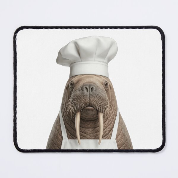 Item preview, Funny Walrus Chef Realistic Animal Cooking Humor Art designed and sold by LazyOwlStore.