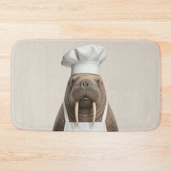 Item preview, Funny Walrus Chef Realistic Animal Cooking Humor Art designed and sold by LazyOwlStore.