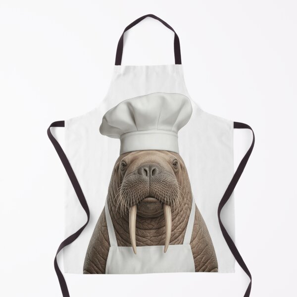 Item preview, Funny Walrus Chef Realistic Animal Cooking Humor Art designed and sold by LazyOwlStore.