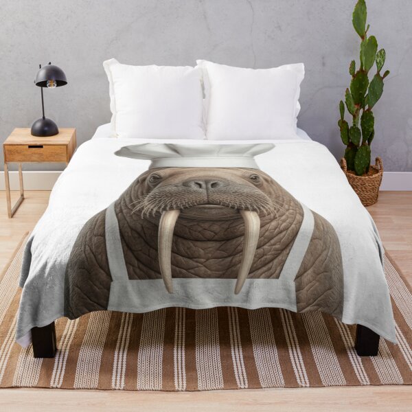 Item preview, Funny Walrus Chef Realistic Animal Cooking Humor Art designed and sold by LazyOwlStore.
