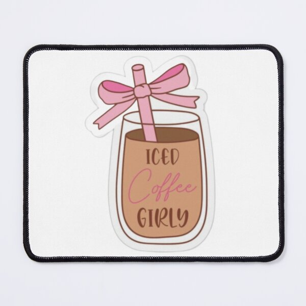Item preview, Iced Coffee Girly Sticker Design | Cute Pink Coquette Coffee Aesthetic designed and sold by PixelVibe Art.