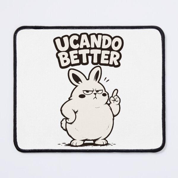 Item preview, UCANDO BETTER: Grumpy Motivational Bunny Art designed and sold by MalisoStickers.