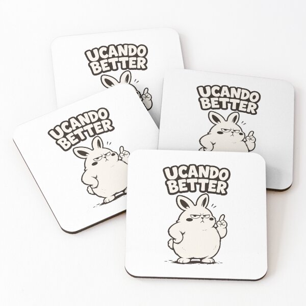 Item preview, UCANDO BETTER: Grumpy Motivational Bunny Art designed and sold by MalisoStickers.