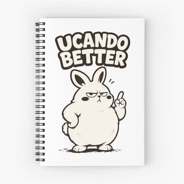 Item preview, UCANDO BETTER: Grumpy Motivational Bunny Art designed and sold by MalisoStickers.