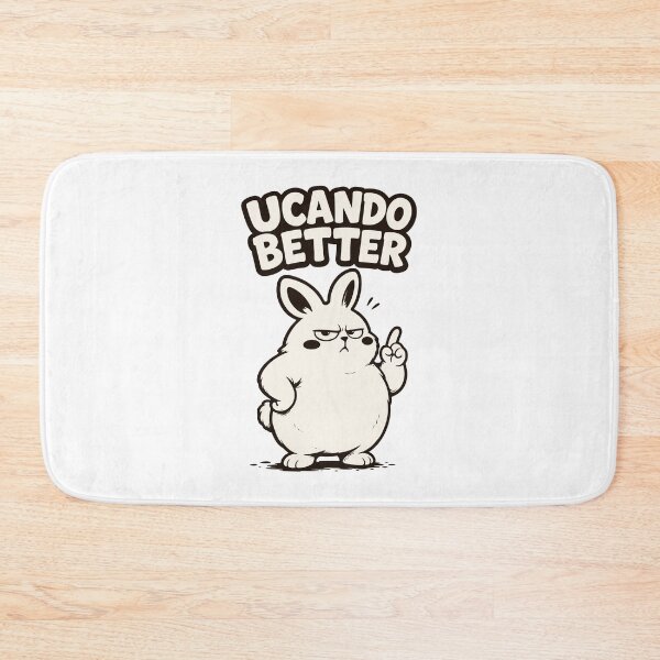 Item preview, UCANDO BETTER: Grumpy Motivational Bunny Art designed and sold by MalisoStickers.