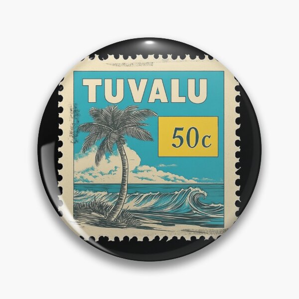 Item preview, Tuvalu Vintage Postage Stamp - Palm and Wave designed and sold by tiigerdad.