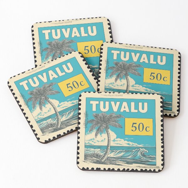 Item preview, Tuvalu Vintage Postage Stamp - Palm and Wave designed and sold by tiigerdad.