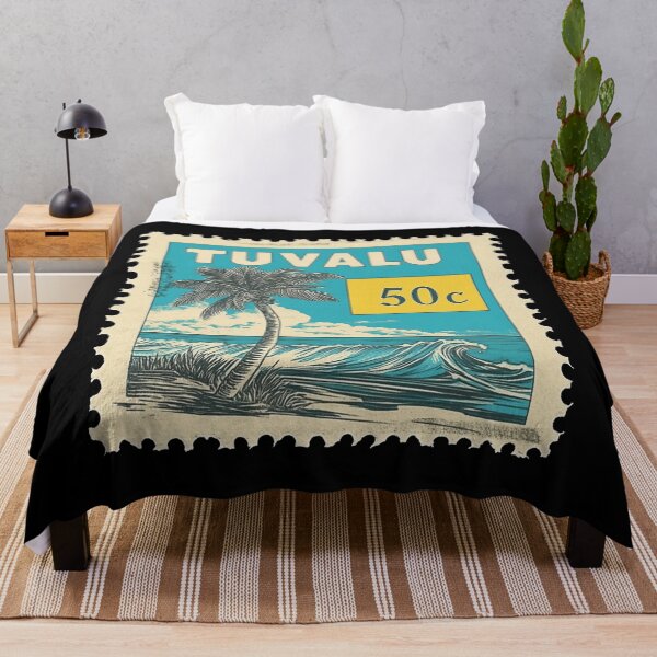 Item preview, Tuvalu Vintage Postage Stamp - Palm and Wave designed and sold by tiigerdad.