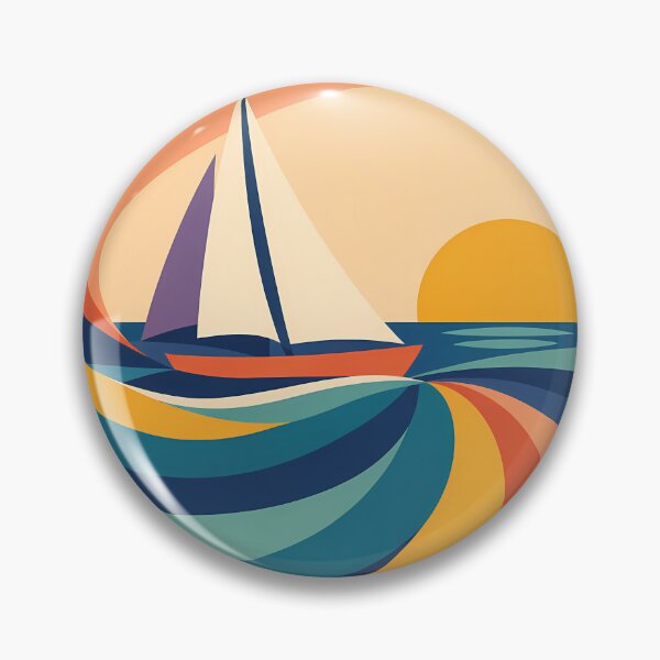Item preview, Colour Block Sailboat at Sunset designed and sold by InkSmithery.