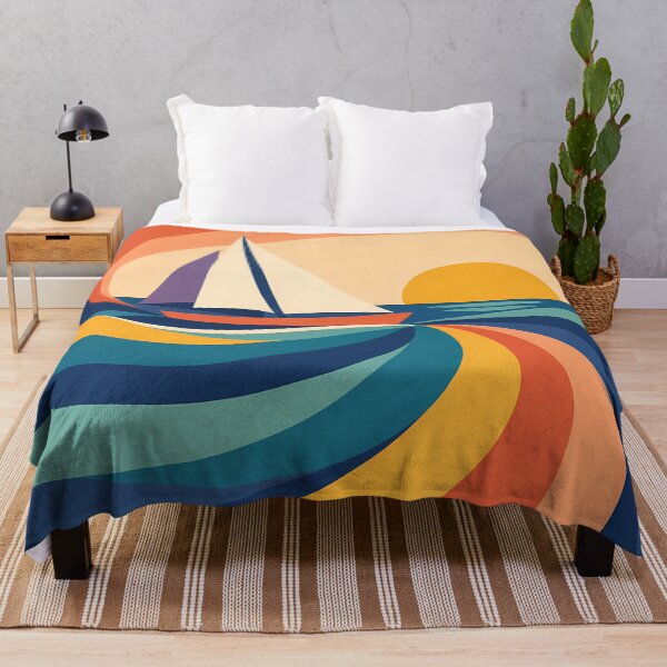 Item preview, Colour Block Sailboat at Sunset designed and sold by InkSmithery.