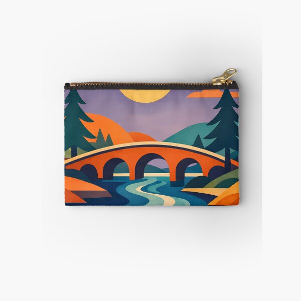 Item preview, Crescent Moon River Bridge Landscape designed and sold by InkSmithery.