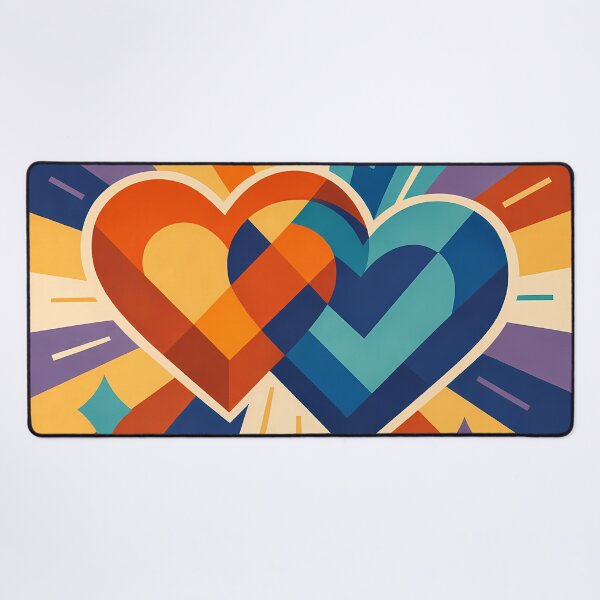 Item preview, Overlapping Geometric Hearts with Radiant Rays designed and sold by InkSmithery.