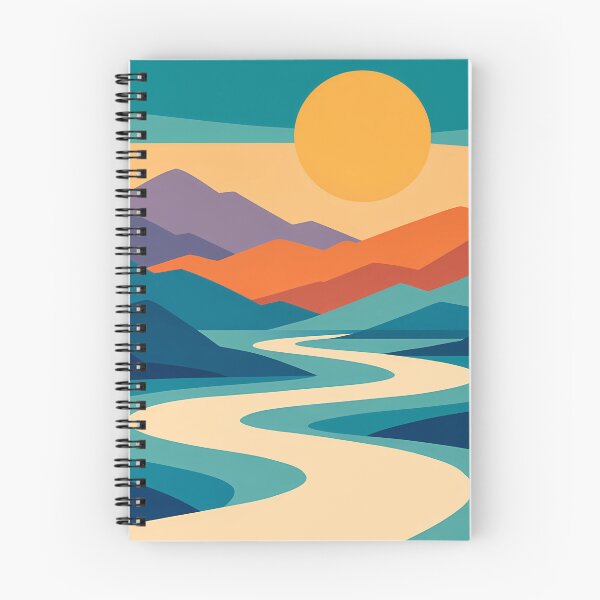 Item preview, Layered Mountain River Sunset designed and sold by InkSmithery.