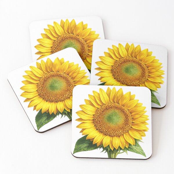 Item preview, Bright Yellow Sunflower Close Up Isolated on Black Background  designed and sold by PixelParinda.