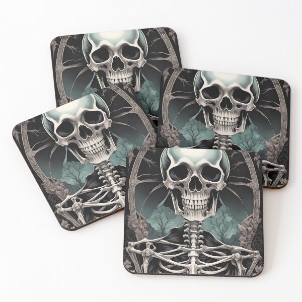 Item preview, Celestial Gothic Skeleton Frame Art | Dark Vintage Skull Illustration designed and sold by SkeletonMood.
