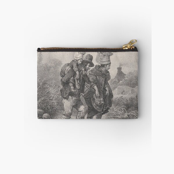 Item preview, Man, Woman and Child Crossing a Stream designed and sold by AntiqueArtz.