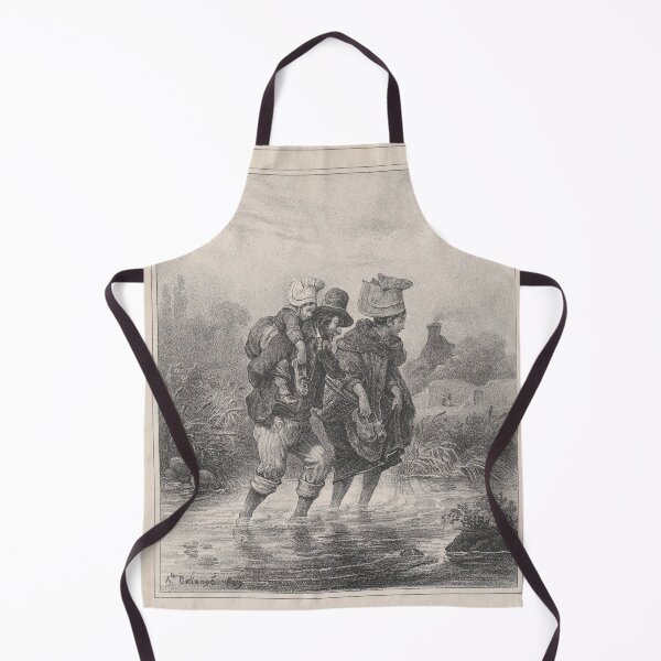 Item preview, Man, Woman and Child Crossing a Stream designed and sold by AntiqueArtz.