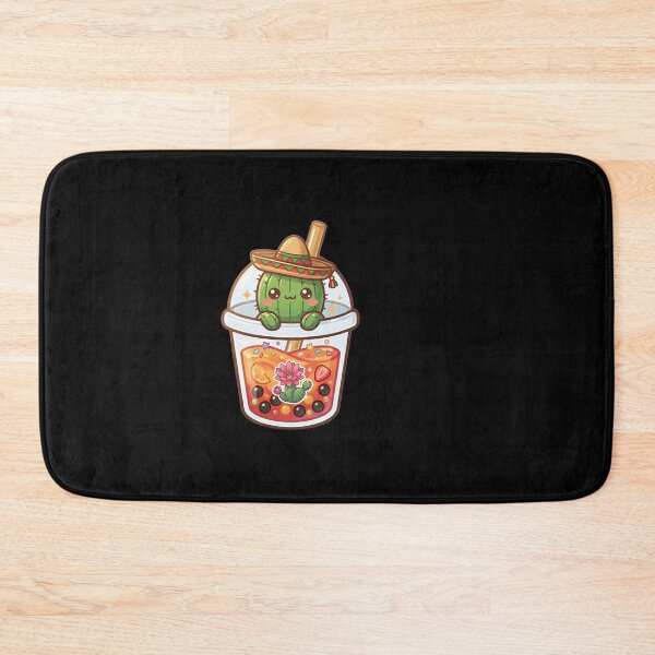 Item preview, Kawaii Mexican Cactus in Tropical Boba Tea - Cute Chibi Sombrero Succulent Bubble Tea Art designed and sold by Trendora90.
