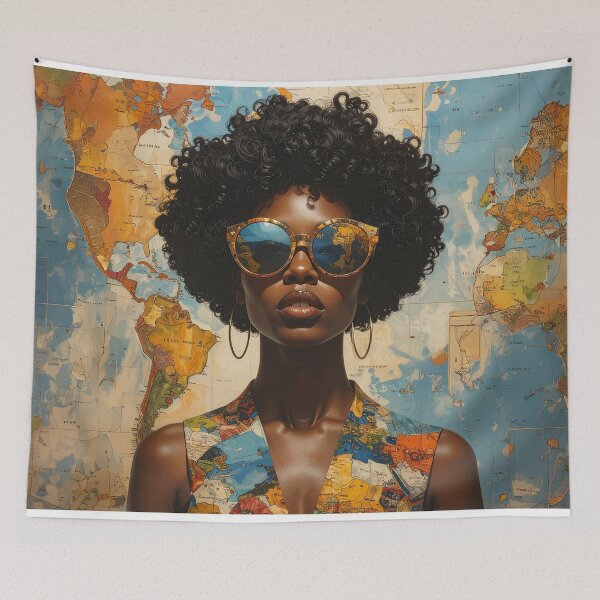 Item preview, Retro Fashion Portrait of Stylish Black Woman designed and sold by BetweenForms.