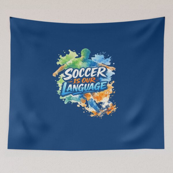 Item preview, Soccer Is Our Language – Watercolor Football Quote T‑Shirt designed and sold by Thao-Studio.