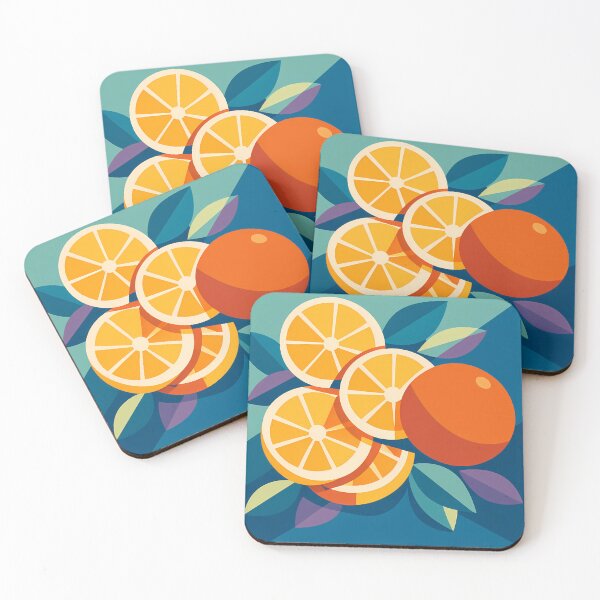 Item preview, Bold Citrus Slices and Orange Leaves designed and sold by InkSmithery.