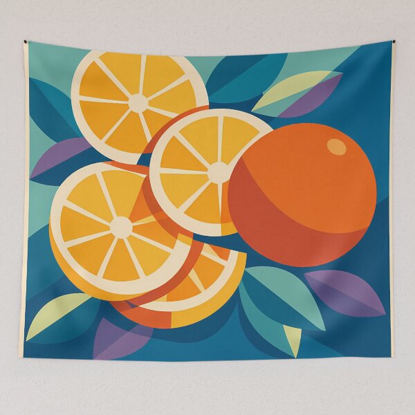 Item preview, Bold Citrus Slices and Orange Leaves designed and sold by InkSmithery.