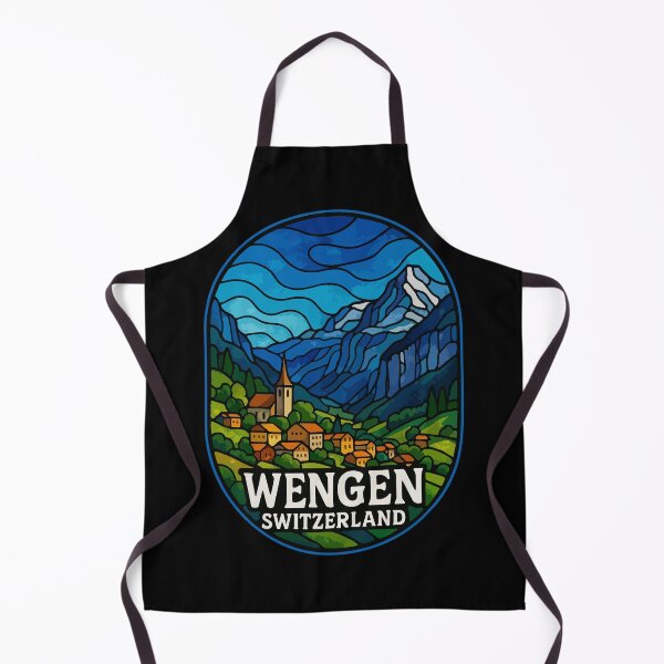 Item preview, Wengen Switzerland Stained Glass Art Travel designed and sold by TomFrontierArt.