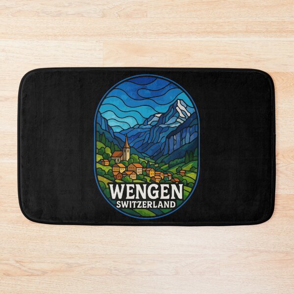 Item preview, Wengen Switzerland Stained Glass Art Travel designed and sold by TomFrontierArt.
