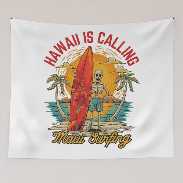 Item preview, Maui Surfing Skeleton Vintage Beach Design designed and sold by Future Fashion 07.
