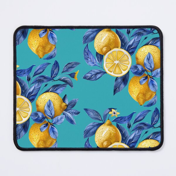 Item preview, Blue Yellow Sicilian Lemon Pattern Dolce Vita Amalfi designed and sold by PG Illustration.