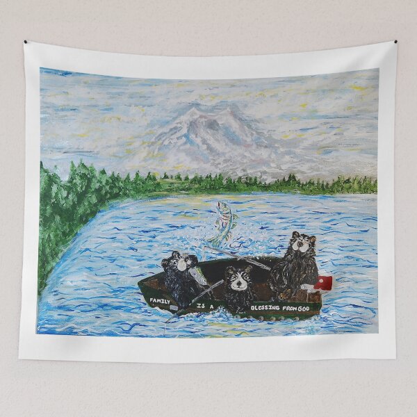 Item preview, Bear Family in the Boat designed and sold by MarkedByHeaven.