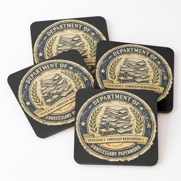 Item preview, Department of Unnecessary Paperwork – Official Seal (1960s Parody Logo) designed and sold by WhisperFrame.