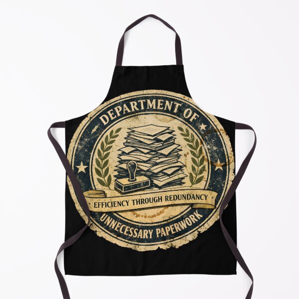 Item preview, Department of Unnecessary Paperwork – Official Seal (1960s Parody Logo) designed and sold by WhisperFrame.
