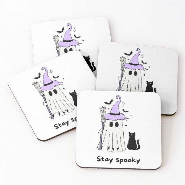 Item preview, Cute Ghost & Cat Halloween Art – Stay Spooky Quote designed and sold by Anomaly 404 Error.
