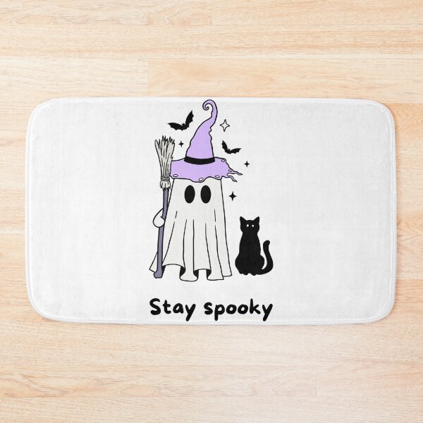 Item preview, Cute Ghost & Cat Halloween Art – Stay Spooky Quote designed and sold by Anomaly 404 Error.