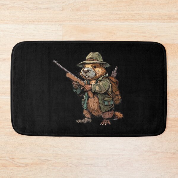 Item preview, Funny Beaver Hunter Funny Hunting Motif designed and sold by titanosdesign.