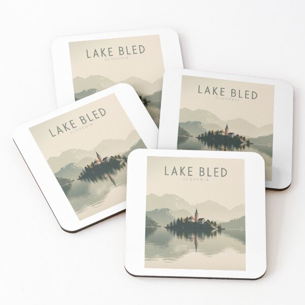 Item preview, Lake Bled Minimal Poster – Slovenia Scandinavian Travel Wall Art designed and sold by pod24.