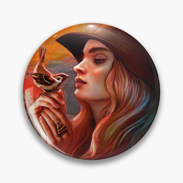Item preview, Golden Hour Woman among Trees with Bird designed and sold by MarCanton.