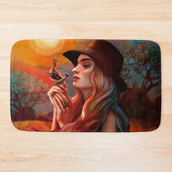 Item preview, Golden Hour Woman among Trees with Bird designed and sold by MarCanton.