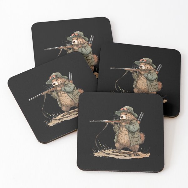 Item preview, Funny Beaver Hunter Funny Hunting Motif designed and sold by titanosdesign.