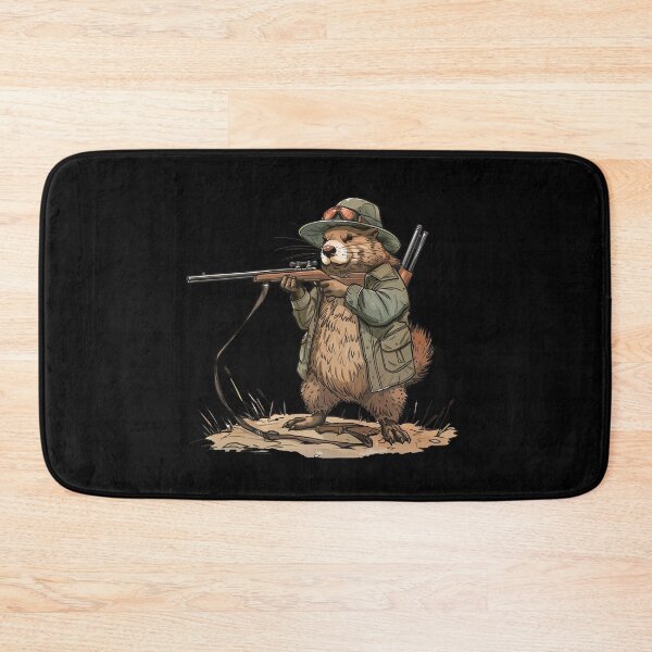 Item preview, Funny Beaver Hunter Funny Hunting Motif designed and sold by titanosdesign.