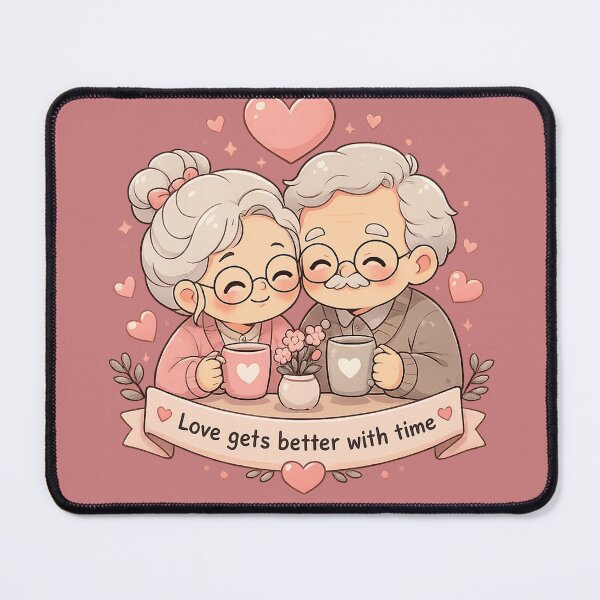 Item preview, Cute Elderly Couple Kawaii Sticker - Love Gets Better With Time designed and sold by FluffiPopo.
