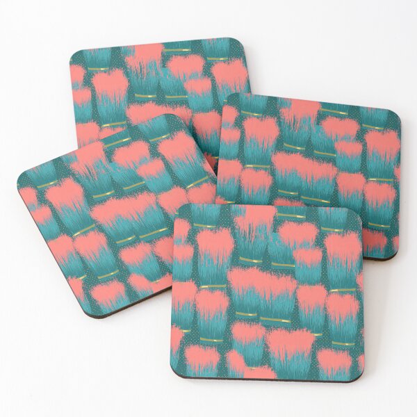 Item preview, Teal and Pink Faux Fur Brushstrokes designed and sold by Piotrek0001.