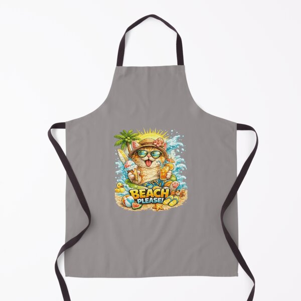Item preview, Beach Please Funny Summer Cat Vacation Design designed and sold by arifali786.