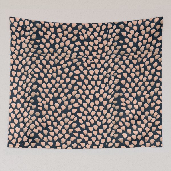 Item preview, Tiny Beige Pebbles on Dark Blue Background designed and sold by Piotrek0001.