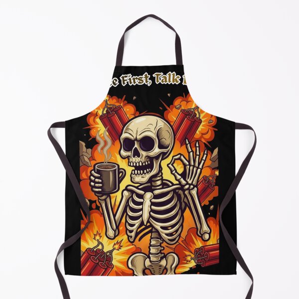 Item preview, ​Coffee First Talk Later Skeleton - Funny Exploding Morning Mood Art designed and sold by thazinart.