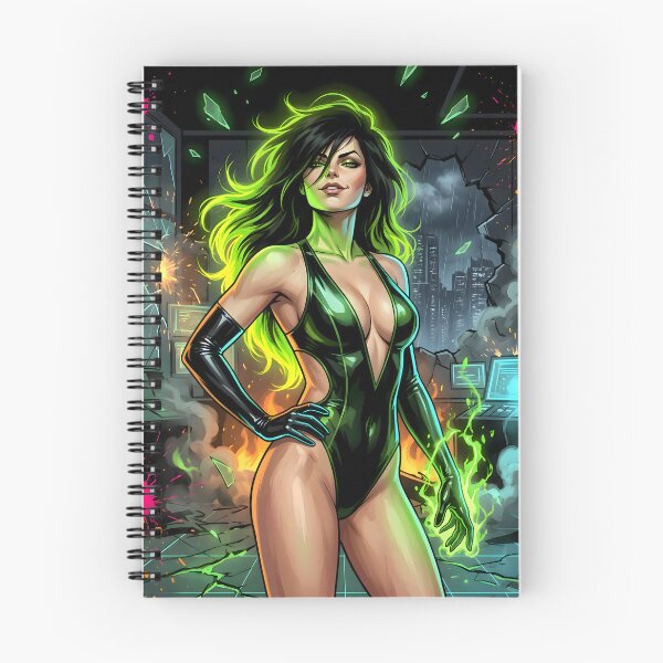 Item preview, Emerald Enigma — Neon Noir Villainess | Cyberpunk Wall Art designed and sold by HossamAlsadainy.