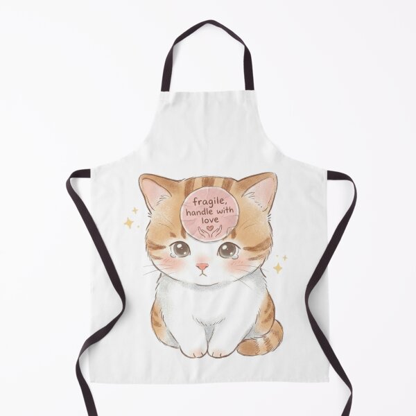 Item preview, Fragile Handle With Love Cute Crying Cat Kawaii Aesthetic Design designed and sold by SoftPawsAtelier.