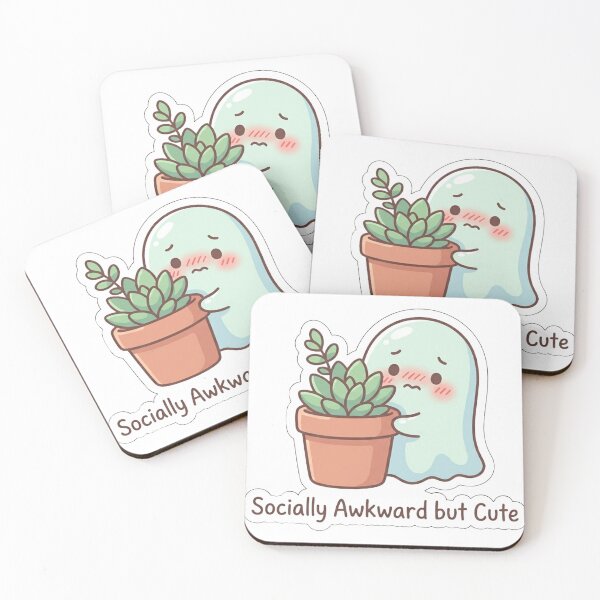 Item preview, Cute Ghost Socially Awkward But Cute Funny Introvert Sticker designed and sold by JeevanStickers.