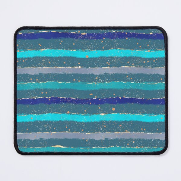 Item preview, Deep Ocean Stripes - Watercolour Brushstroke Waves with Gold Speckles Teal designed and sold by NoemiMarozsan.